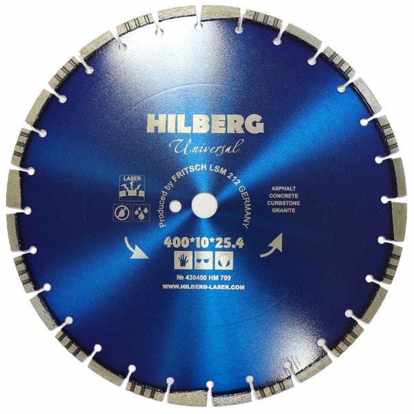 Диск алмазный сегментный HILBERG Universal Laser 400 х 25,4 мм бетон (HM709)