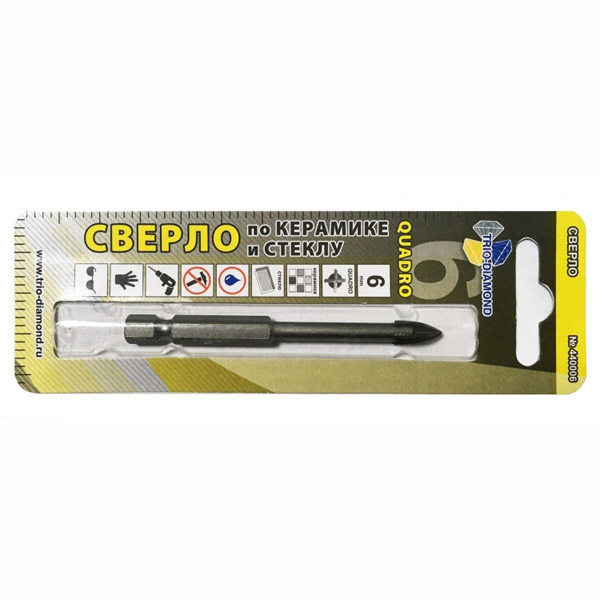 Сверло по керамике и стеклу TRIO-DIAMOND Quadro 6 мм (440006)