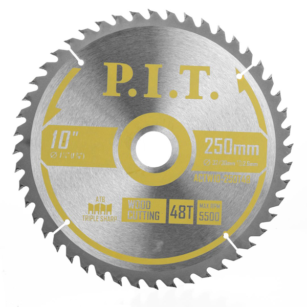 Диск пильный по дереву P.I.T. 250 х 48Т х 32/30 мм ATB (ACTW10-250T48)