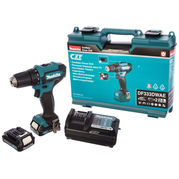 Дрель аккумуляторная Makita DF 333 DWAE 2 х 2,0 Ач (DF333DWAE)
