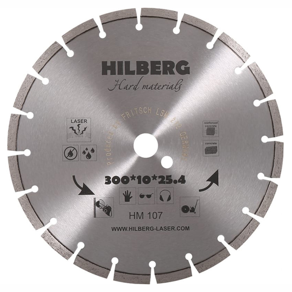 Диск алмазный HILBERG Hard Materials Laser 300 х 25,4/12 мм армированный бетон (HM107)