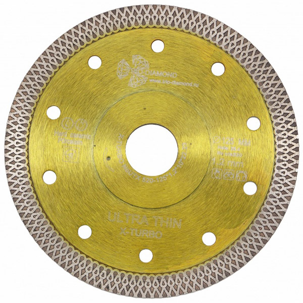 Диск алмазный отрезной TRIO-DIAMOND Ultra Thin X-Turbo 115 х 22,2 мм ультратонкий керамогранит (UTX510)