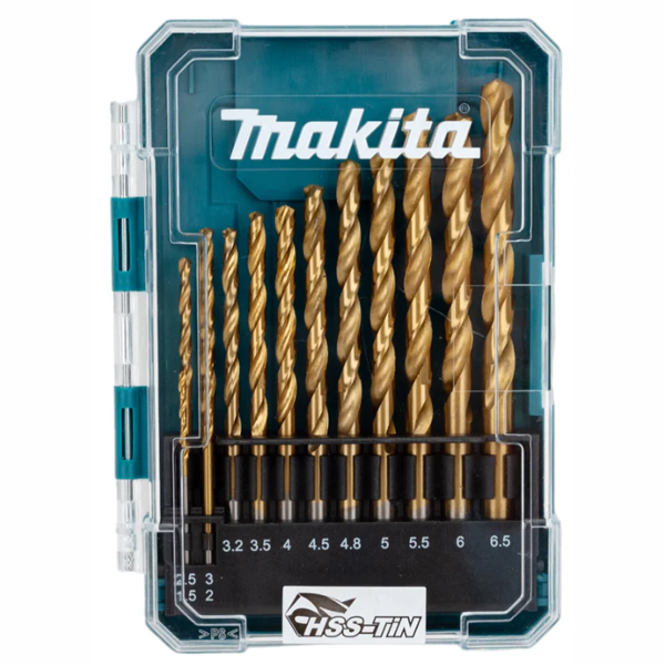 Набор сверл по металлу Makita HSS-TiN Economy 13 шт (D-72855)