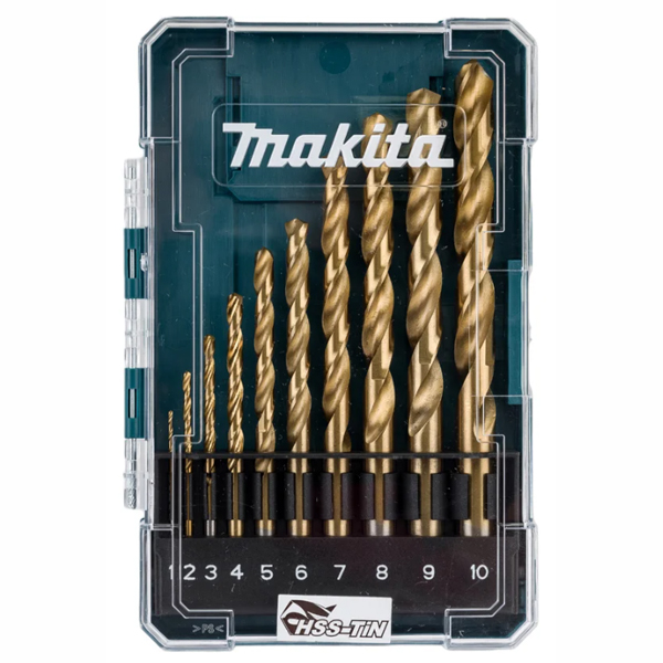 Набор сверл по металлу Makita HSS-TiN Economy 10 шт (D-72849)