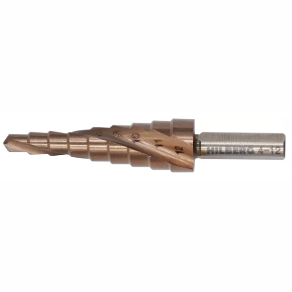 Сверло ступенчатое HILBERG HSS-COBALT 4-12 мм 9 ступеней (ST0412)