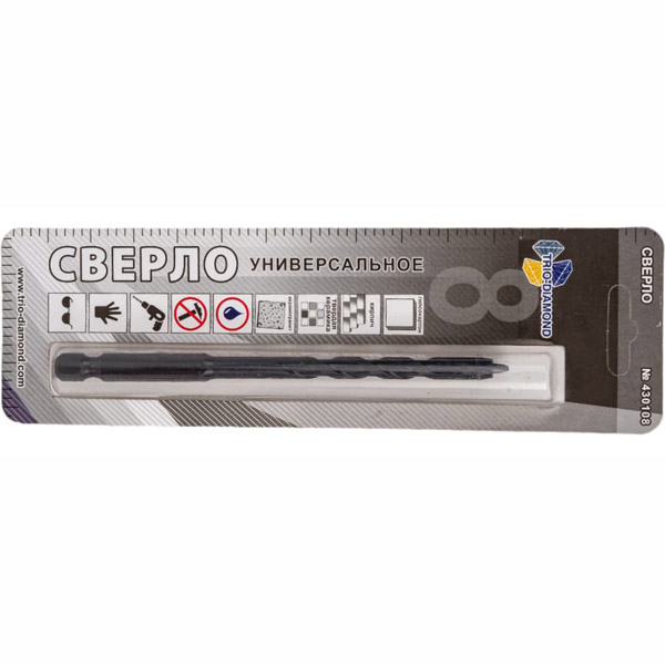 Сверло по керамике и стеклу TRIO-DIAMOND 8 мм универсальное (430108)