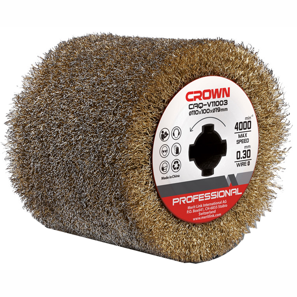 Щетка брашировки CROWN стальная 110 х 100 х 19 мм (CAQ-V11003)