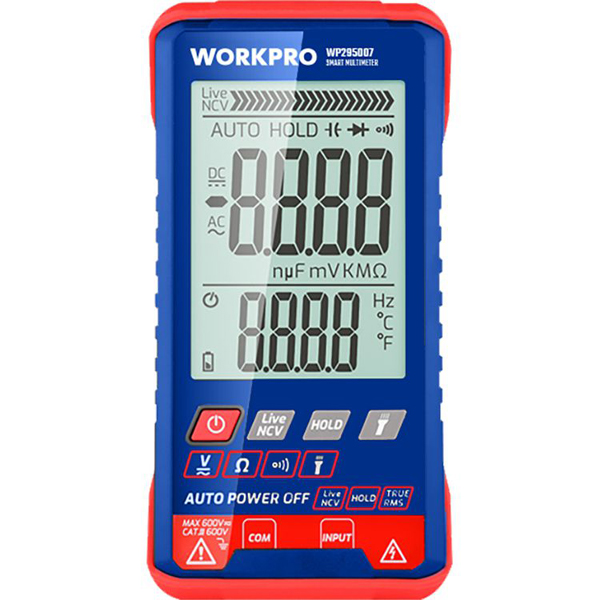 Мультиметр цифровой WORKPRO двухстрочный дисплей (WP295007)