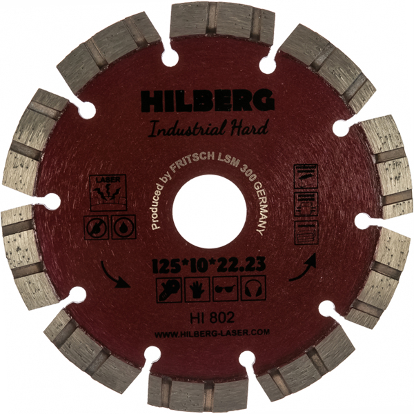 Диск алмазный HILBERG Industrial Hard Laser 125 х 22,2 мм армированный бетон (HI802)