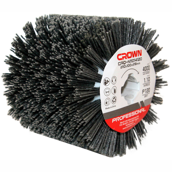 Щетка брашировки CROWN нейлон 110 х 100 х 19 мм Р120 (CAQ-N11014120)