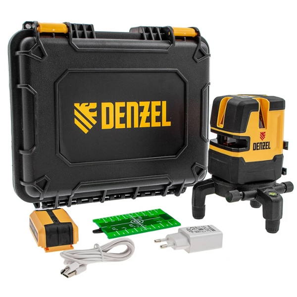 Нивелир лазерный DENZEL LX 06 Green 30 м, ±0,3 мм/м, зеленый луч, 5200 мАч Li-ion (35072)