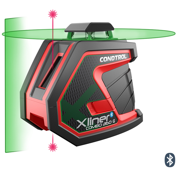 Нивелир лазерный CONDTROL XLINER COMBO 360G 1 х 360, 40/80 м, ±0,2 мм/м, зеленый луч, 4 x 1,5В АА LR (1-2-411)