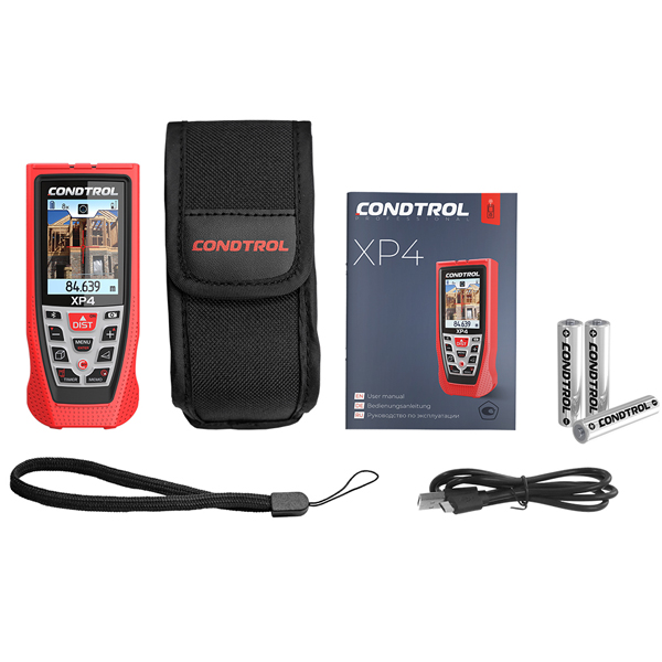Дальномер лазерный CONDTROL XP4 до 120 м, красный луч, 3 х 1,2В ААА LR03 850 мАч Ni-MH (1-4-085)