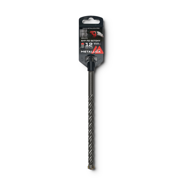 Бур METALLICA Ultra SDS-Plus 12 х 210/150 мм, Х-напайка, 4 спирали (905470)