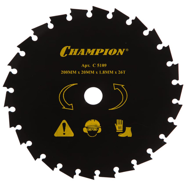 Нож с долотообразными зубцами CHAMPION 26z х 200 х 20 мм (C5109)