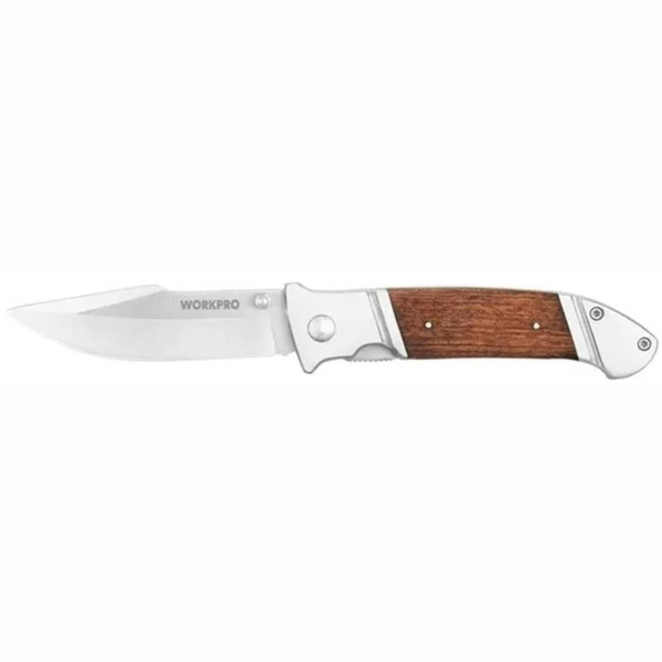 Нож складной с деревянной рукояткой WORKPRO 105/138 мм (WP381013)
