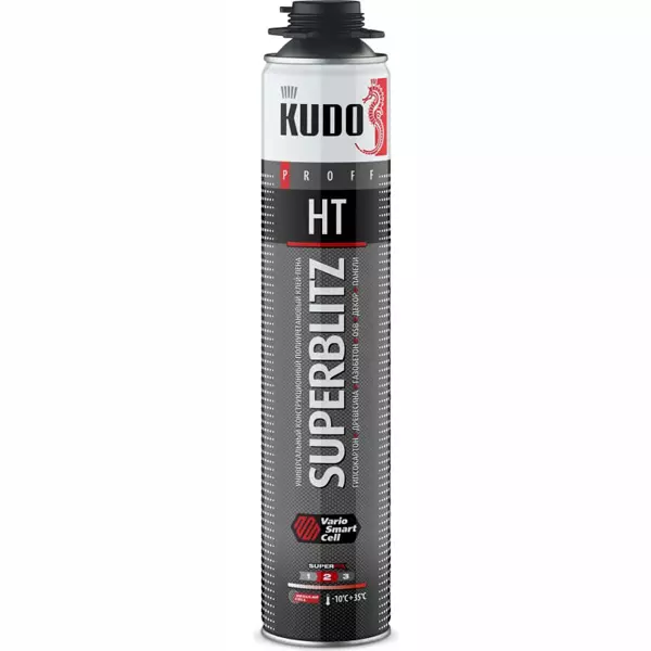Клей-пена KUDO SUPERBLITZ профессиональная всесезонная от -10°С до +35°С 1000 мл (KUPP10B13SBHT)
